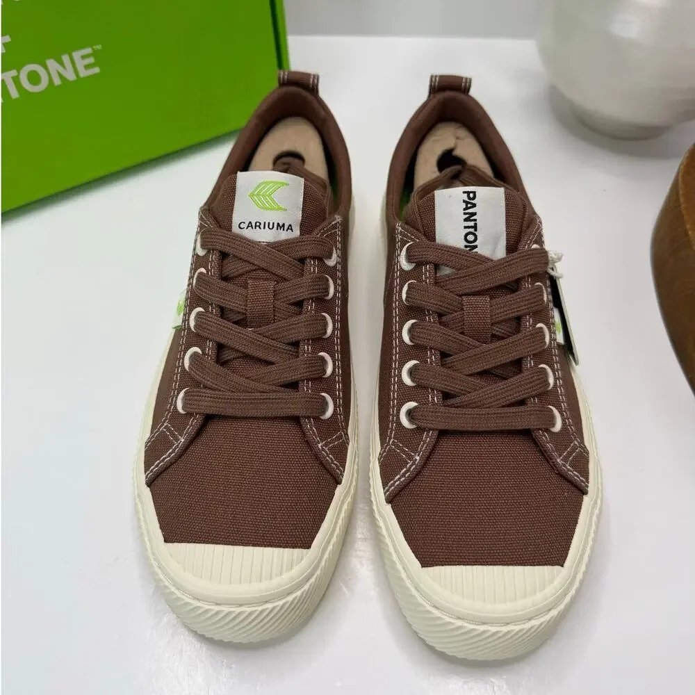 Cariuma OCA Low Pantone Cacao Nibs Canvas Sneaker Brown Women's 7 NWB